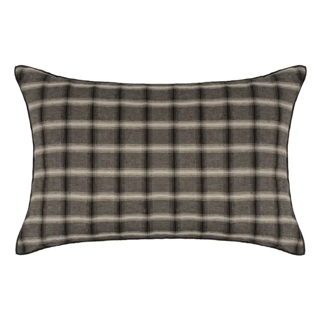 Highlands Washed Linen Pillowcase | Dark grey