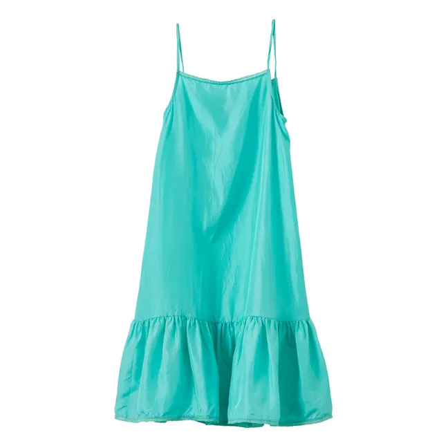 Robe à Bretelles Soie Grape | Bleu turquoise