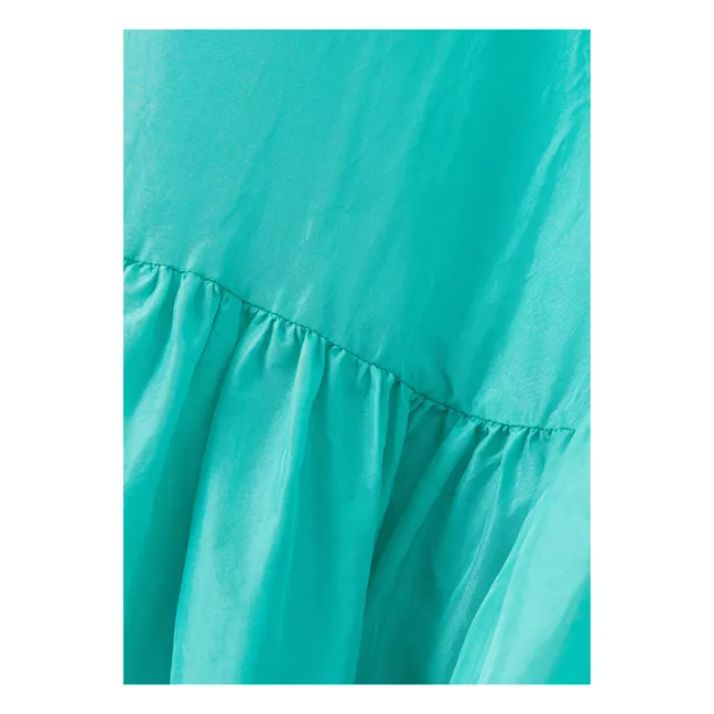 Robe à Bretelles Soie Grape | Bleu turquoise