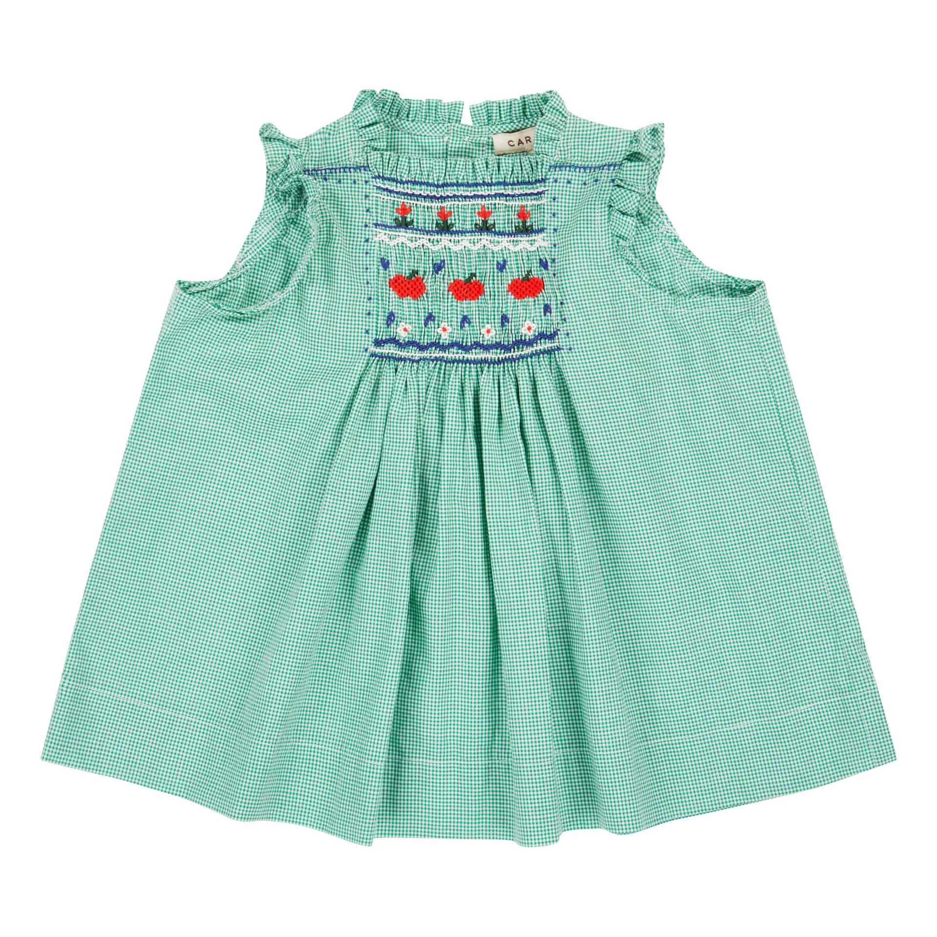 Caramel Green Moringa Check Dress