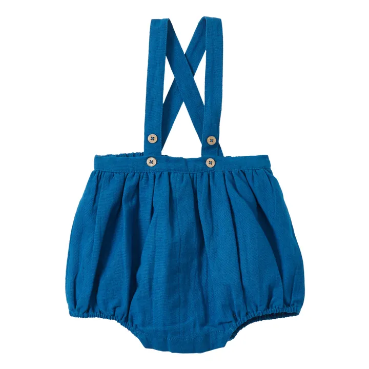 Ranita con tirantes de lino | Azul- Imagen del producto n°0