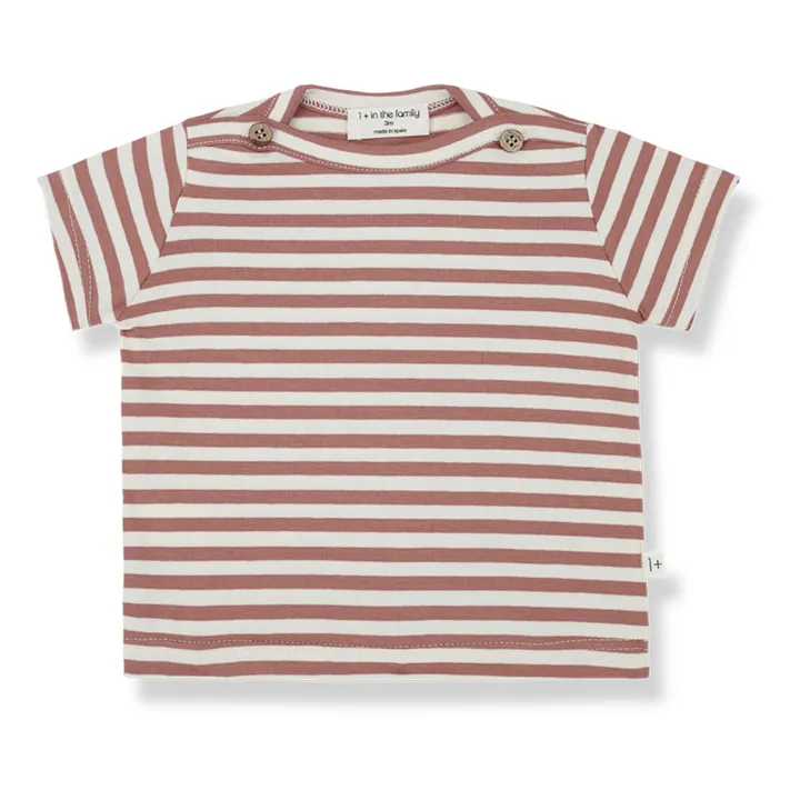 Ken Striped Jersey T-Shirt | Dusty Pink- Product image n°0