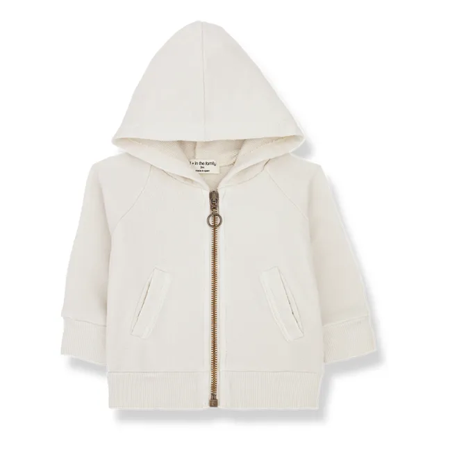 Polar Fleece Hooded Jacket | Ecru