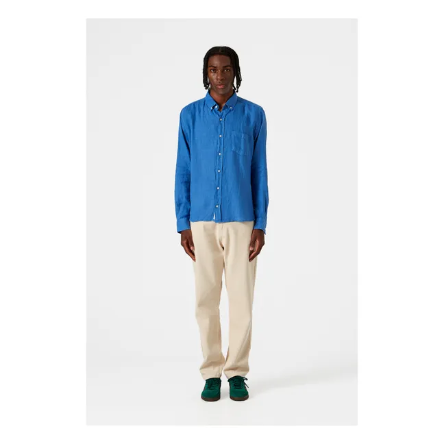 Chemise Plain Lin | Bleu