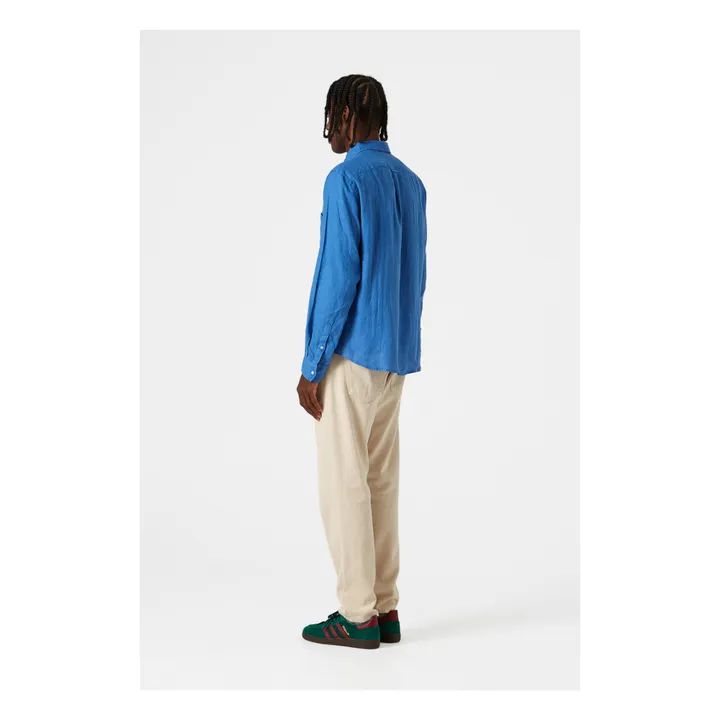 Hemd Plain Leinen | Blau- Produktbild Nr. 3