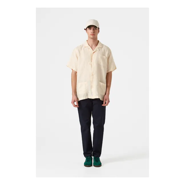 Camisa de manga corta lino | Amarillo palo
