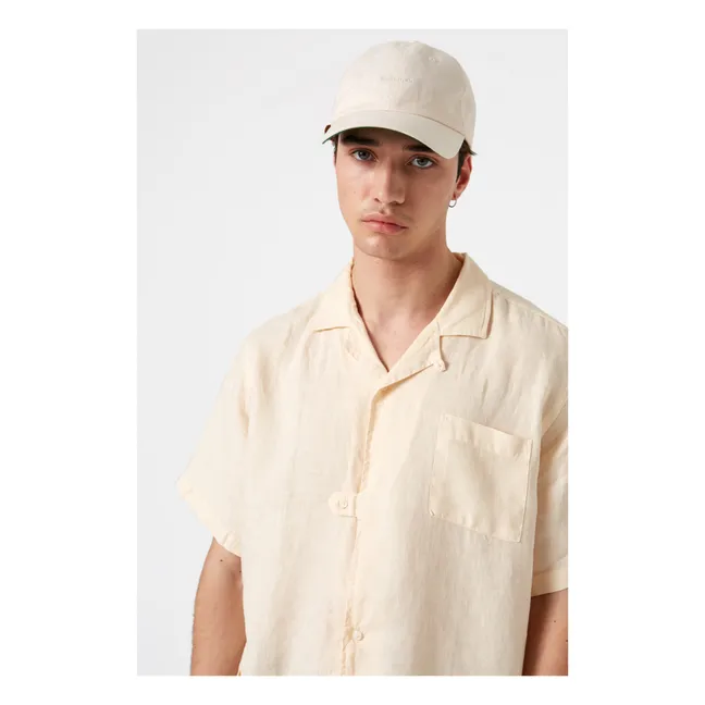 Camisa de manga corta lino | Amarillo palo