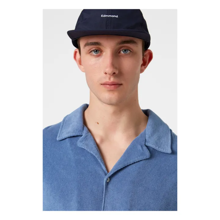 Terry Cloth Short Sleeve Shirt | Grey blue- Product image n°2