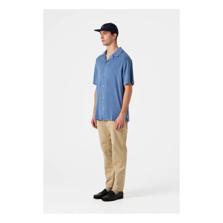 Terry Cloth Short Sleeve Shirt | Grey blue- Product image n°3