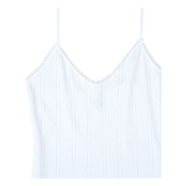 Kleid Cami Pointelle Bio-Baumwolle | Weiß