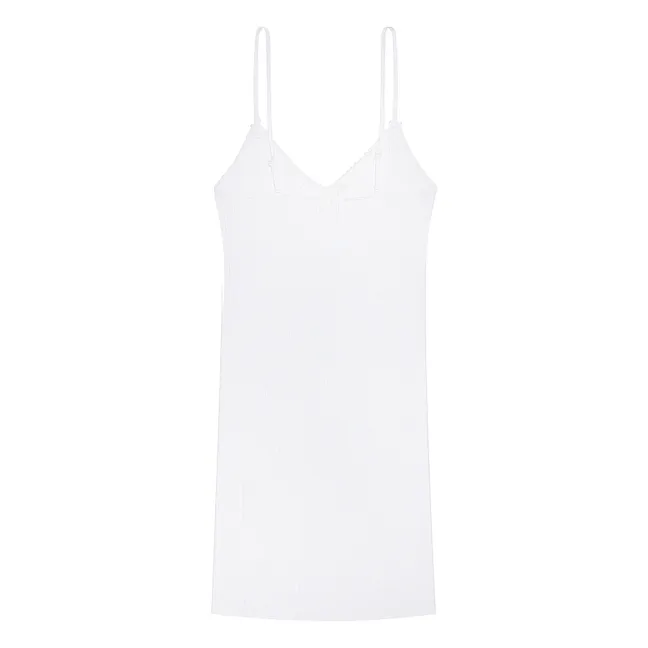 Kleid Cami Pointelle Bio-Baumwolle | Weiß