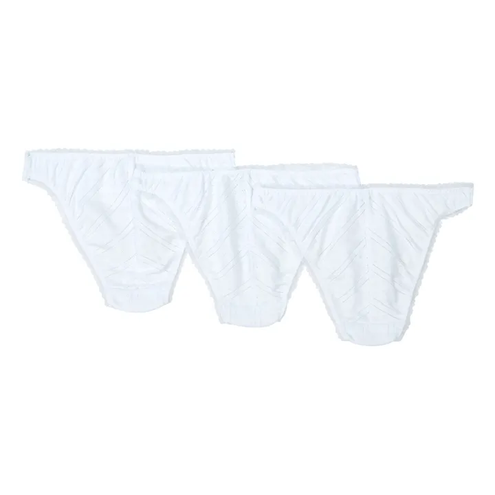 3er-Set Hohe Panties Spitze Bio-Baumwolle | Weiß- Produktbild Nr. 3