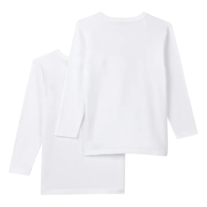 Set of 2 Organic Cotton Long-Sleeved T-Shirts | White- Product image n°2