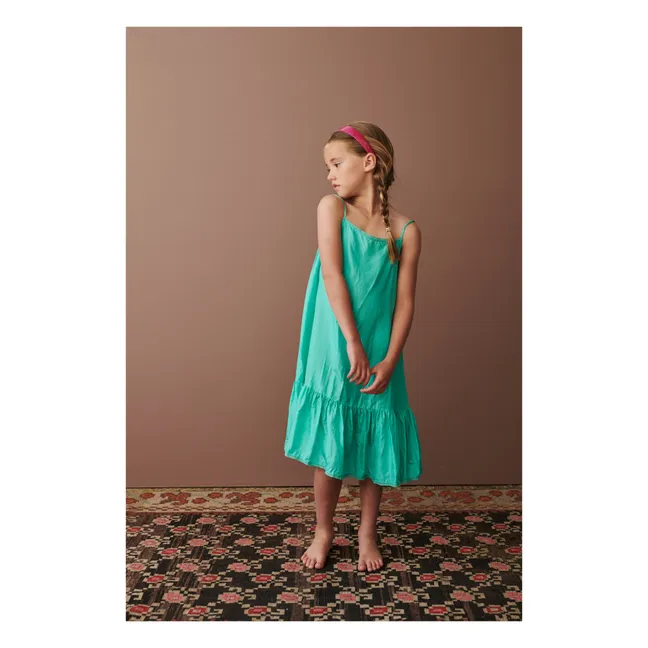 Robe à Bretelles Soie Grape | Bleu turquoise