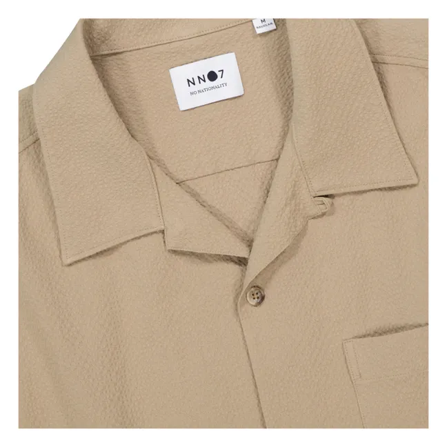 Julio 1040 Organic Cotton Short Sleeved Shirt | Oatmeal