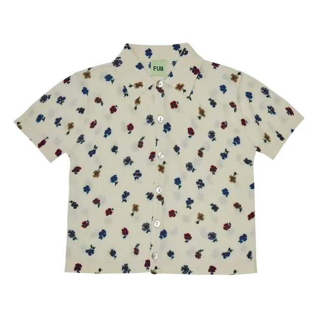 Chemise à Fleurs Coton Bio | Ecru