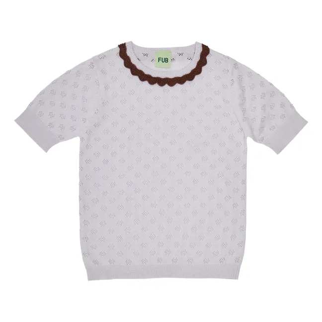 Pull Pointelle Coton Bio | 	Lilas