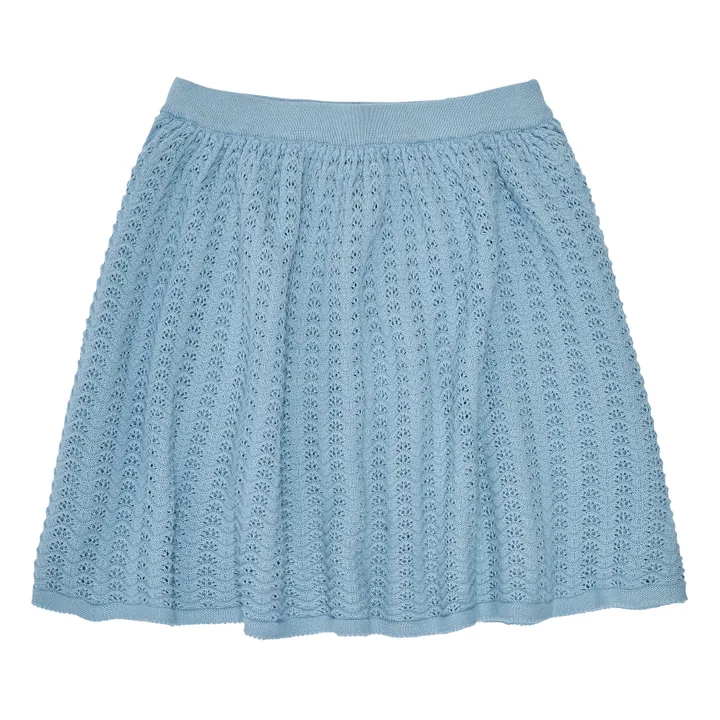 Organic Cotton Pointelle Skirt | Light blue- Product image n°0