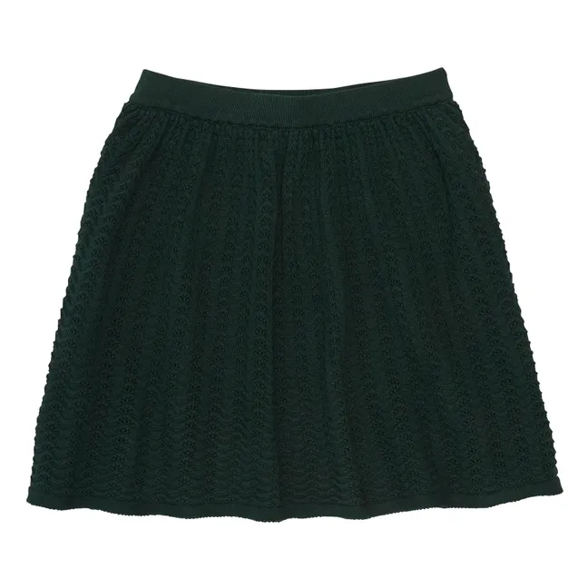 Jupe Pointelle Coton Bio | Vert foncé