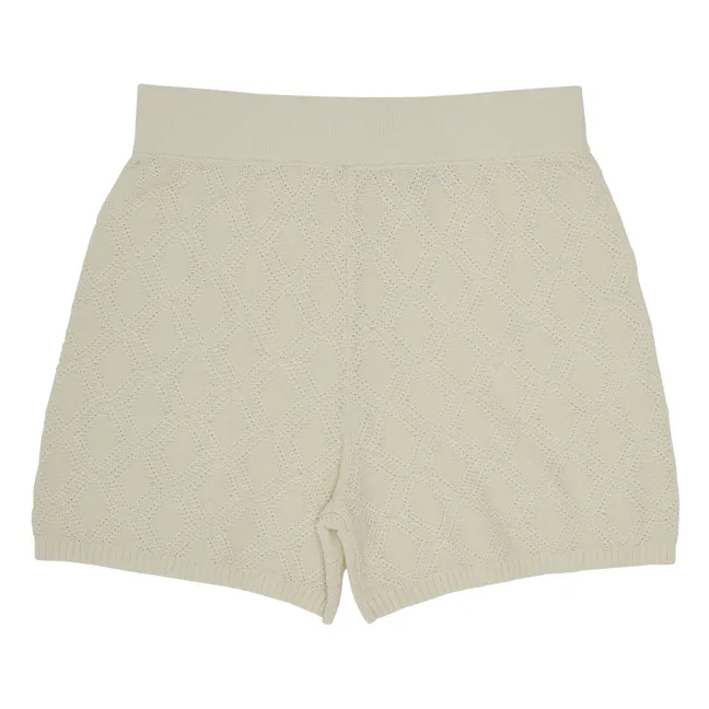 Organic Cotton Fine Knit Shorts | Ecru