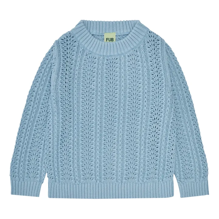 Pullover langärmelig gepunktet Bio-Baumwolle | Hellblau- Produktbild Nr. 0