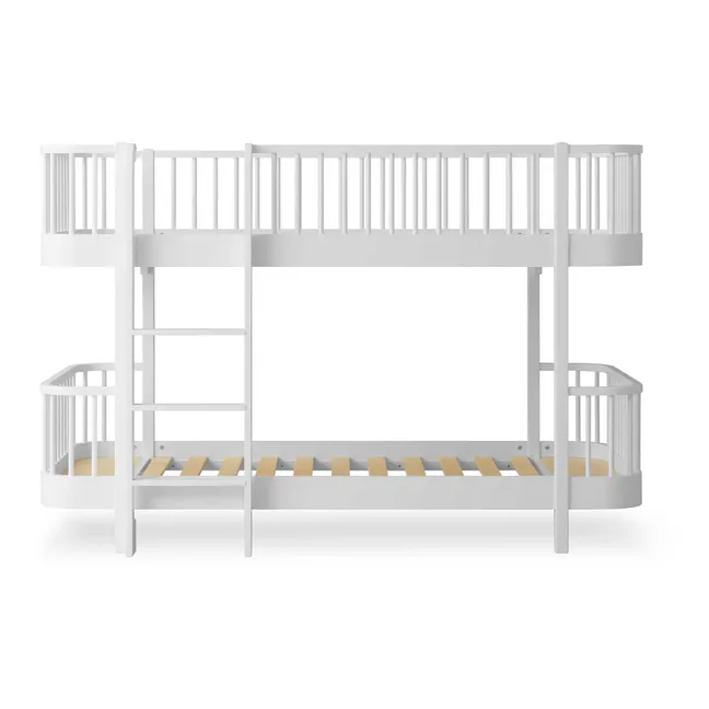 Lits superposés mi-haut Wood original | Blanc