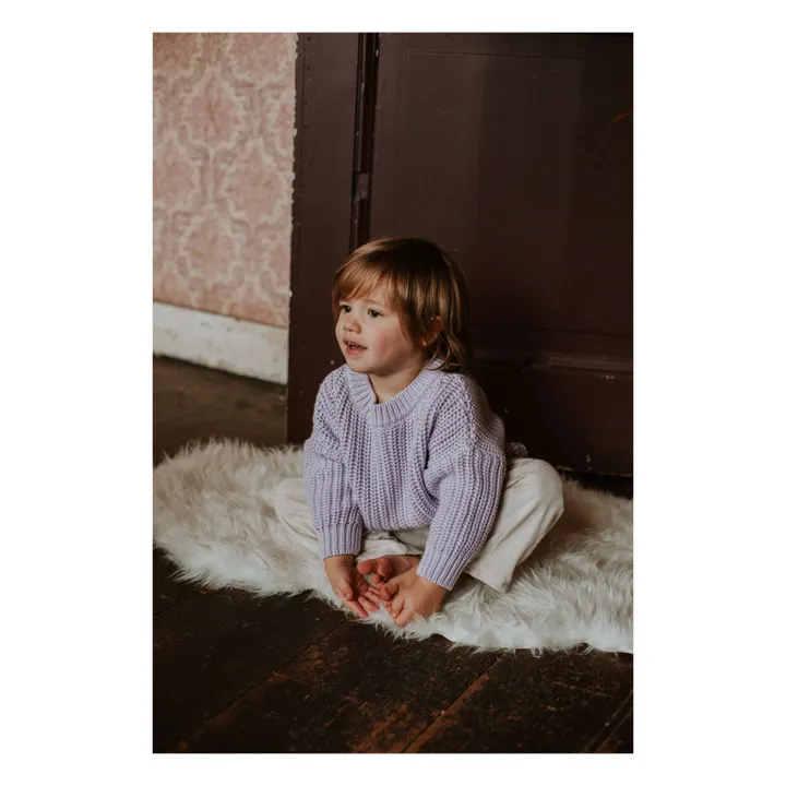 Chunky Organic Cotton Jumper | Lilac- Product image n°1