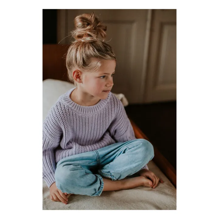 Chunky Organic Cotton Jumper | Lilac- Product image n°2