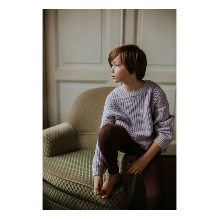 Chunky Organic Cotton Jumper | Lilac- Product image n°4
