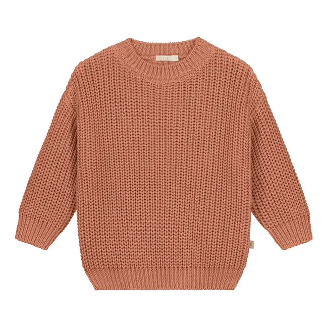 Maglione a maglia grossa in cotone biologico | Terracotta