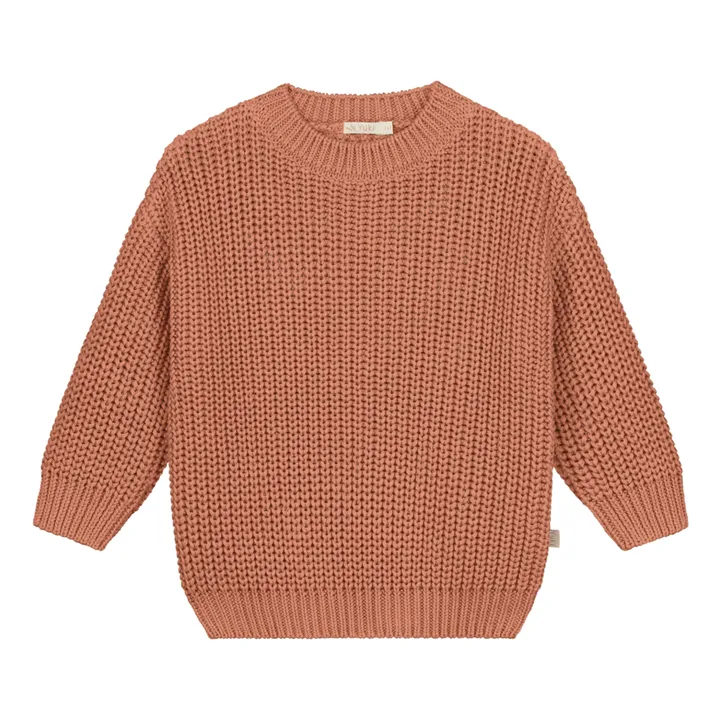 Chunky Organic Cotton Jumper | Terracotta- Product image n°0