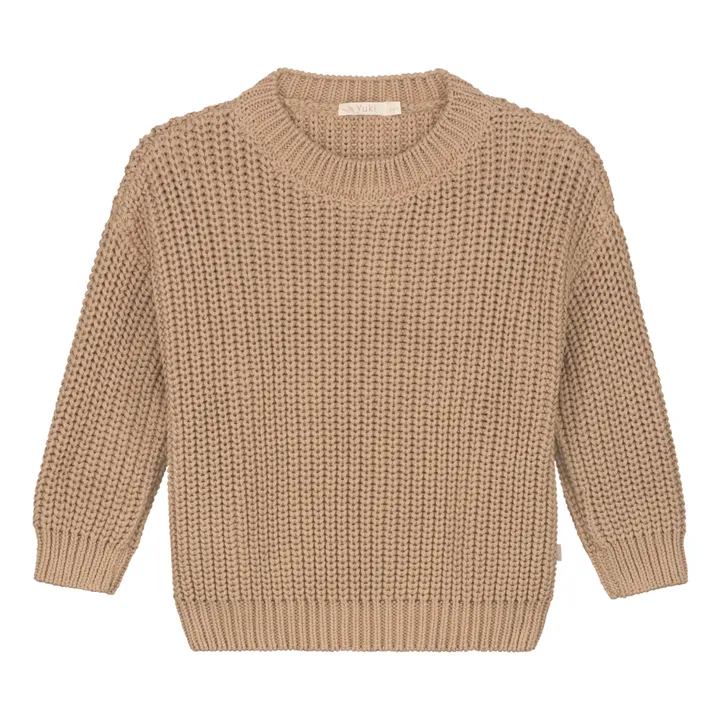 Chunky Organic Cotton Jumper | Beige- Product image n°0