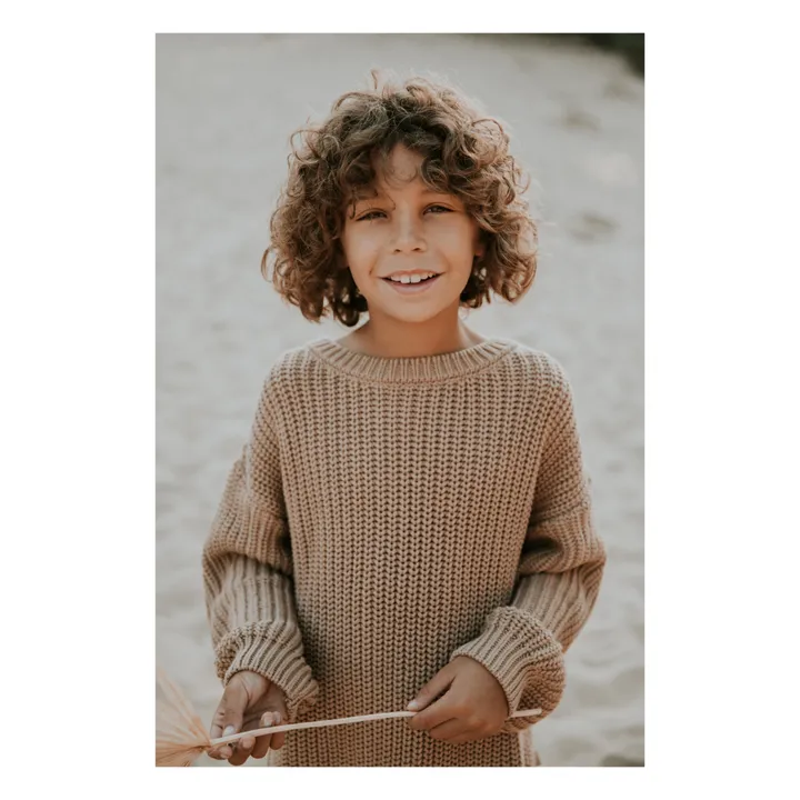 Chunky Organic Cotton Jumper | Beige- Product image n°1