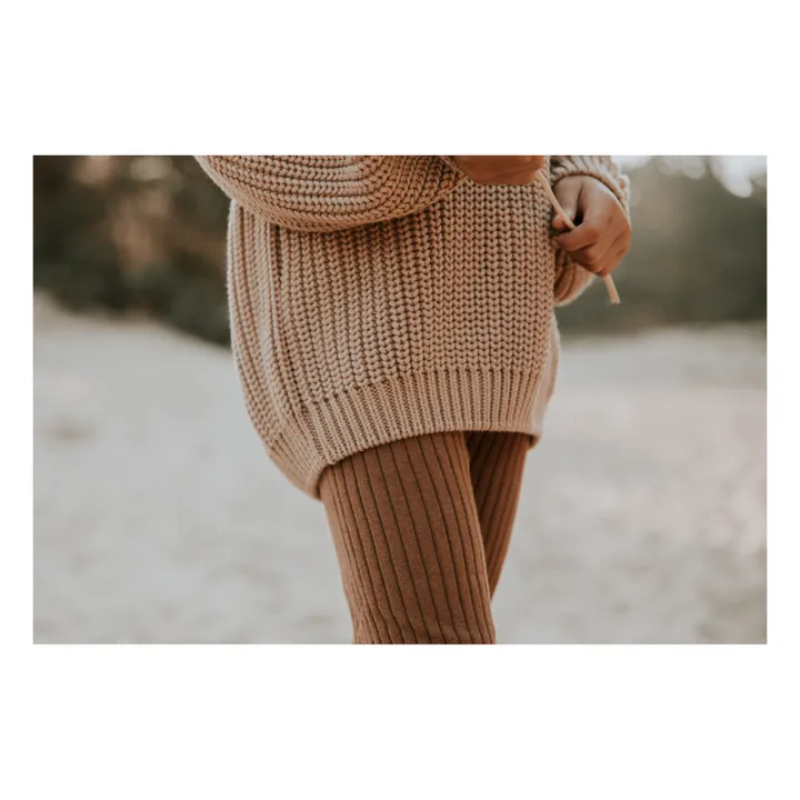 Chunky Organic Cotton Jumper | Beige- Product image n°6