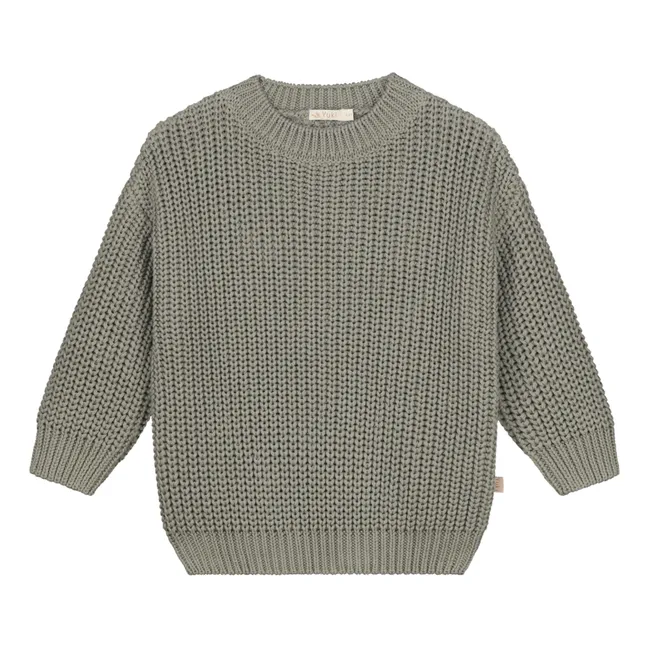 Chunky Organic Cotton Jumper | Sage