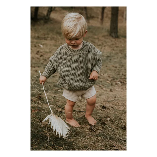 Chunky Organic Cotton Jumper | Sage