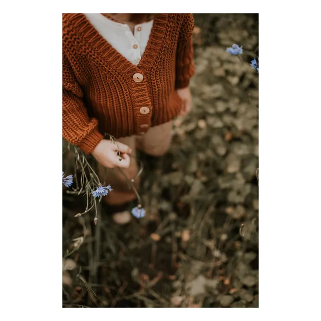 Chaqueta de punto de algodón orgánico | Marrón