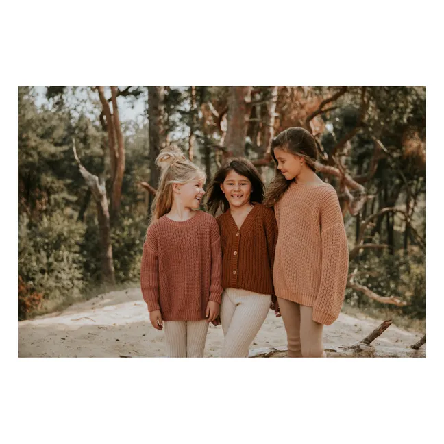 Chaqueta de punto de algodón orgánico | Marrón