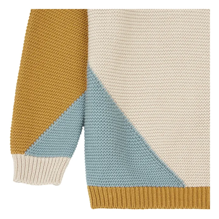 Color Block Organic Cotton Chunky Sweater | Beige- Imagen del producto n°6