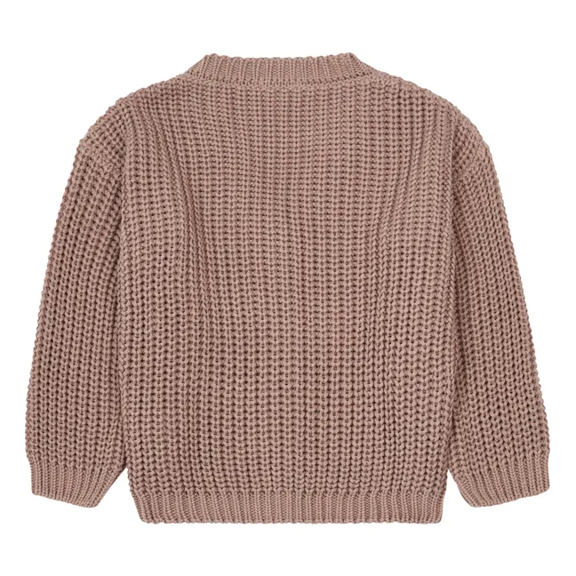 Cárdigan de algodón orgánico Chunky | Topo