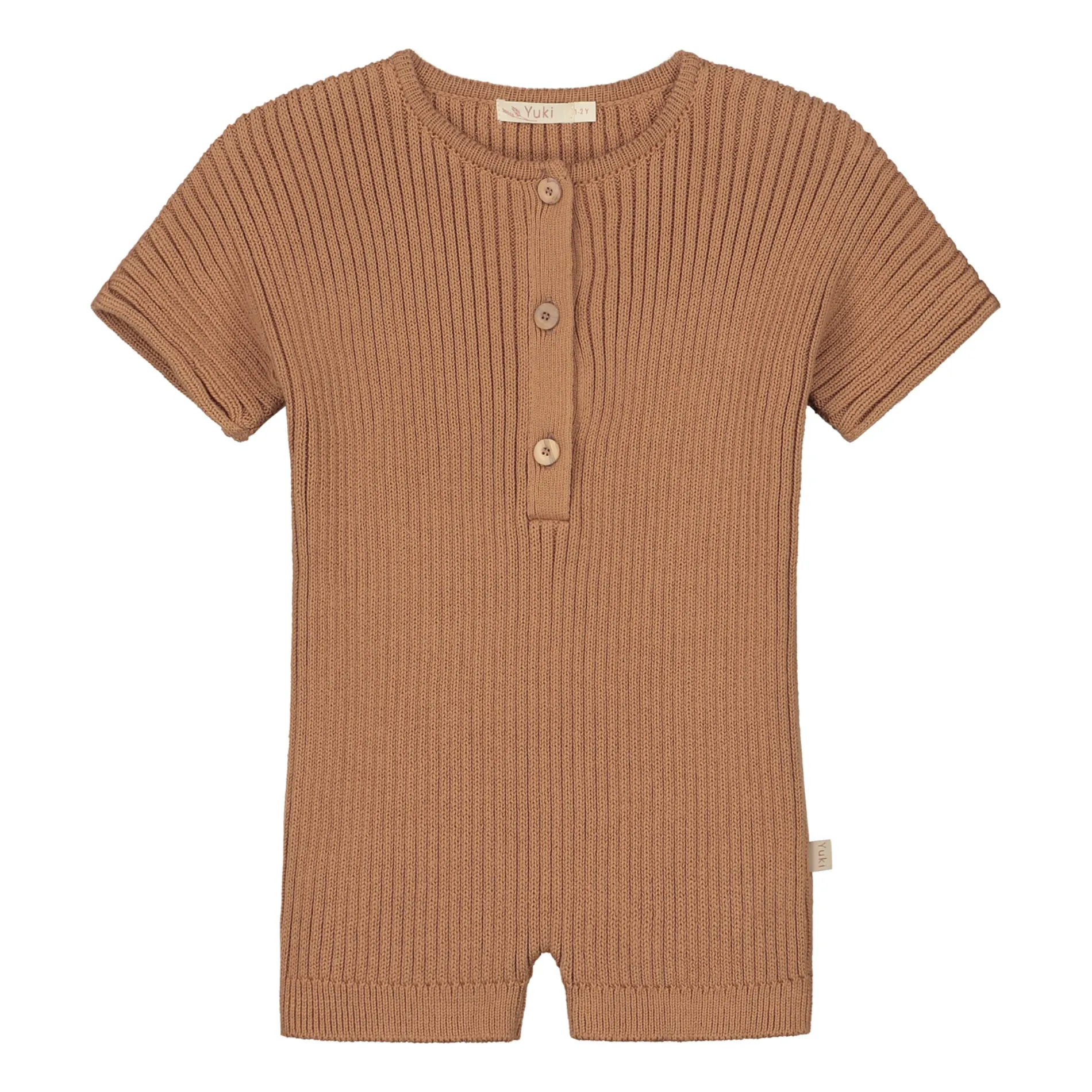 Combinaison Maille Ajourée Coton Bio | Camel- Image produit n°0