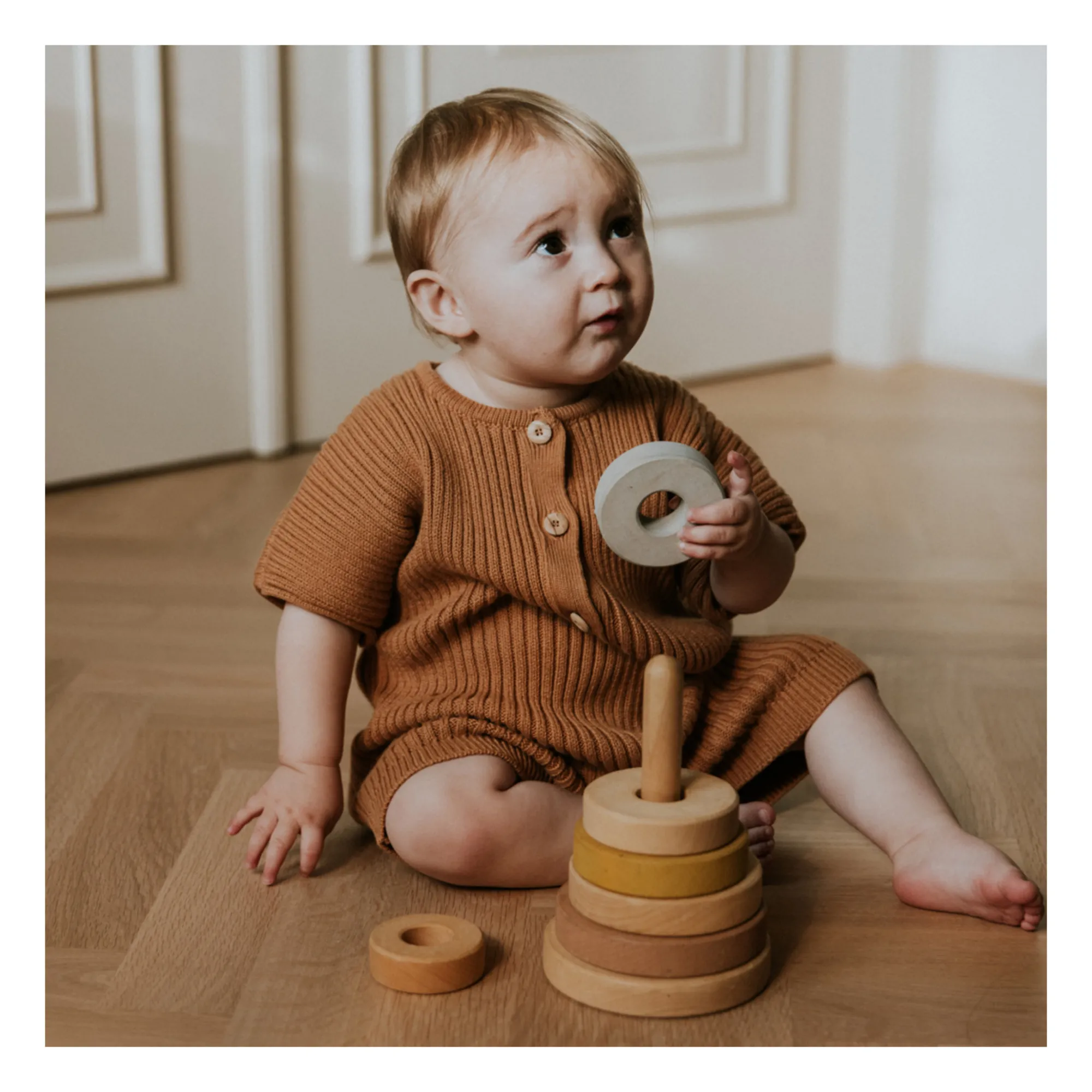 Combinaison Maille Ajourée Coton Bio | Camel- Image produit n°3
