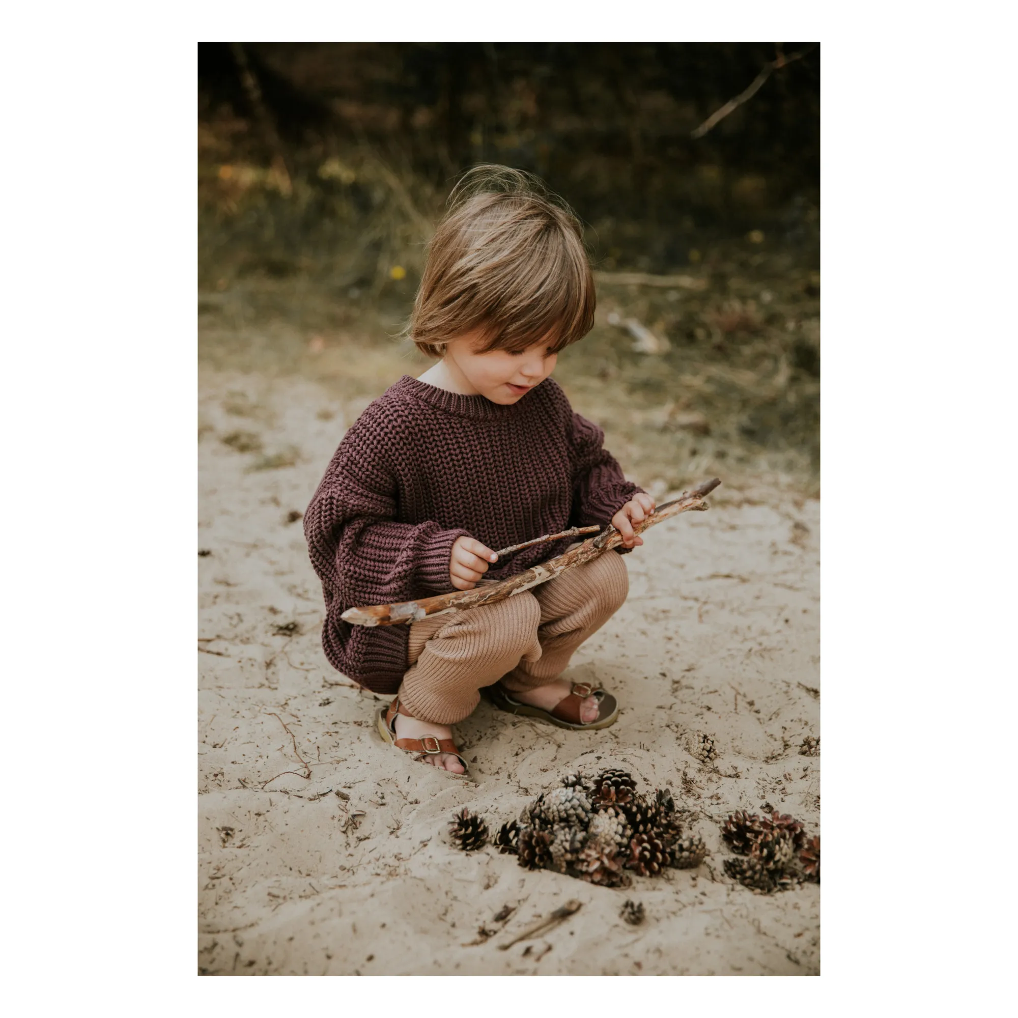 Yuki Legging Maille Coton Bio Beige Smallable