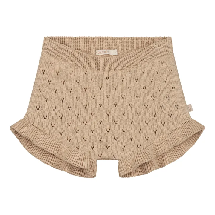 Shorts Strick Summer Ajourmuster Bio-Baumwolle | Nude Beige- Produktbild Nr. 0