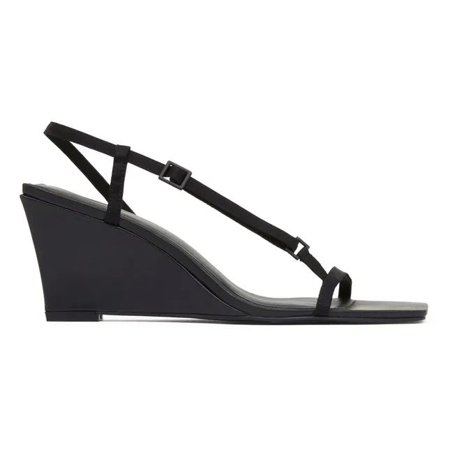 Strappy Wedge Sandals | Black