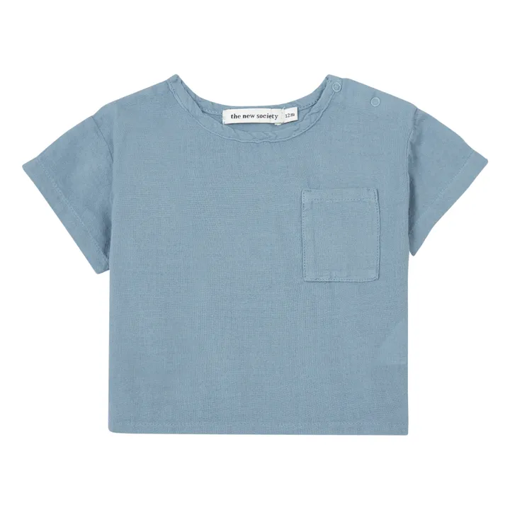 Olivia Organic Cotton T-Shirt | Blue- Product image n°0