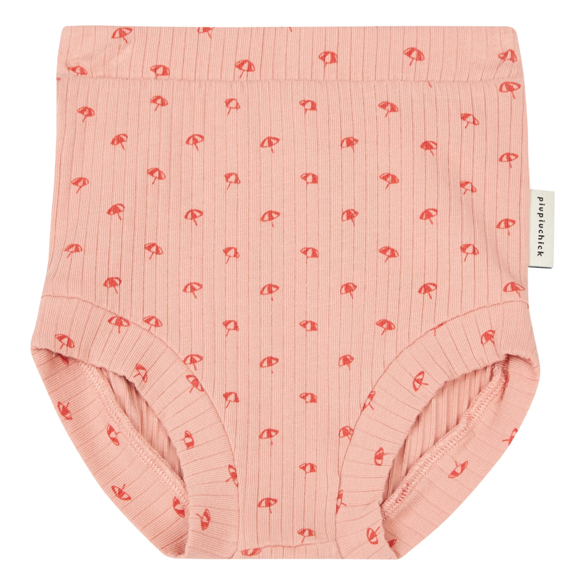 Piupiuchick Dusty Pink Parasol Ribbed Organic Jersey Bloomer