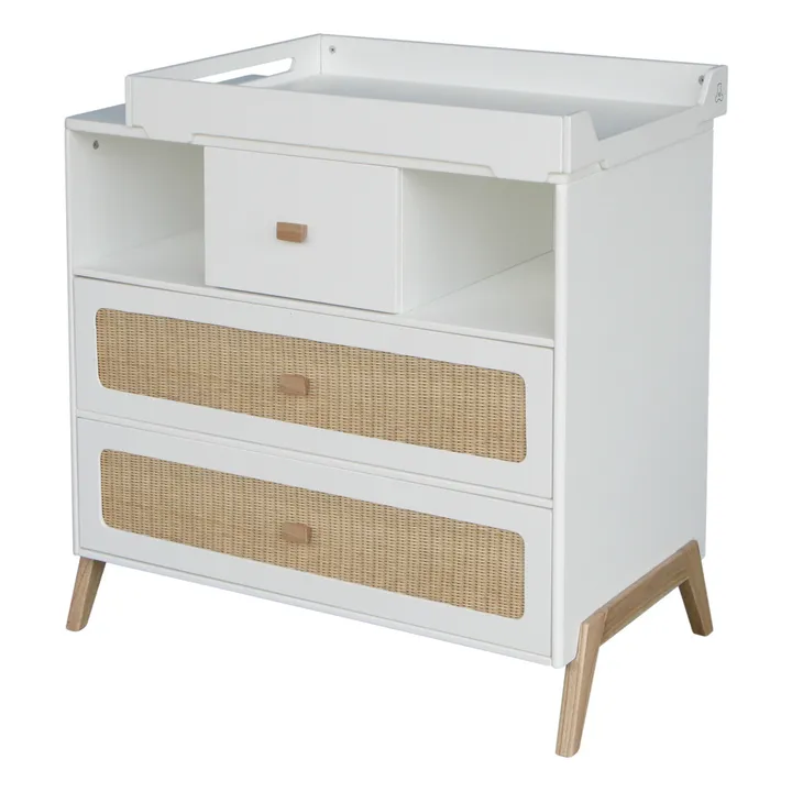 Marelia Cedar and Rattan Weave Chest of Drawers | White- Product image n°4