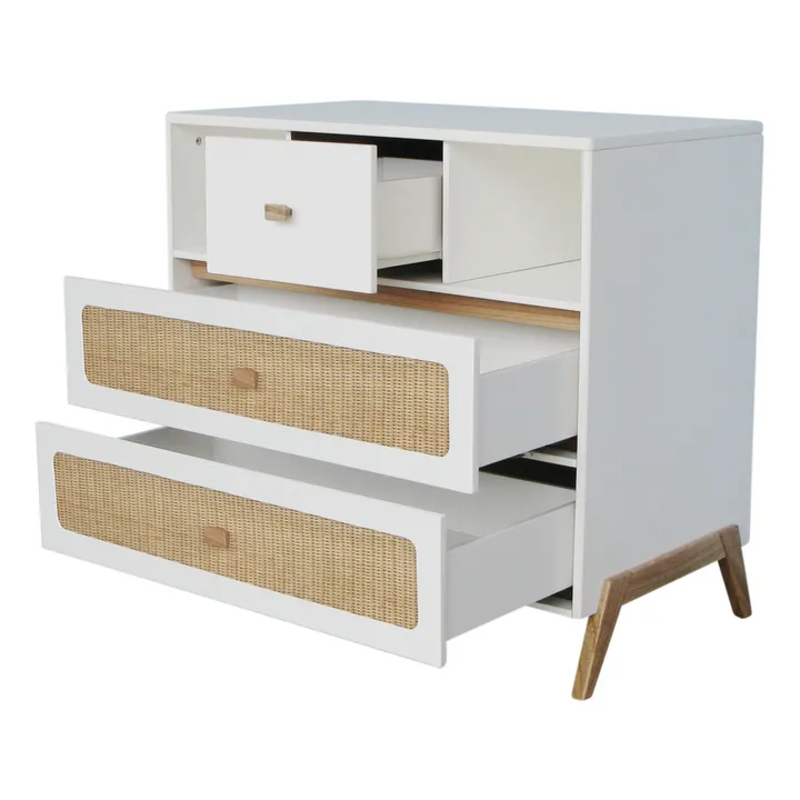 Marelia Cedar and Rattan Weave Chest of Drawers | White- Product image n°6
