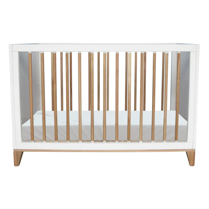 Théo - Théo - Lit bébé évolutif Nami cèdre et cannage rotin 60x120 cm